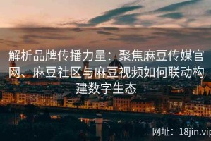 解析品牌传播力量：聚焦麻豆传媒官网、麻豆社区与麻豆视频如何联动构建数字生态