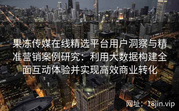 果冻传媒在线精选平台用户洞察与精准营销案例研究：利用大数据构建全面互动体验并实现高效商业转化