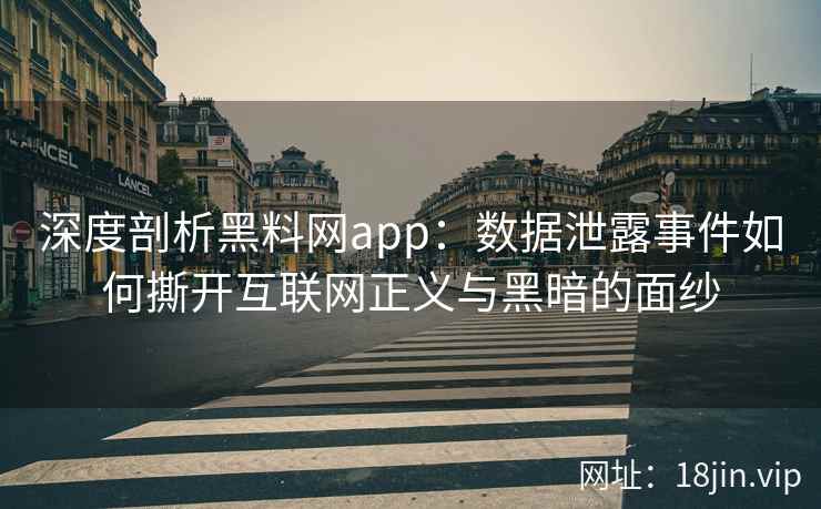 深度剖析黑料网app：数据泄露事件如何撕开互联网正义与黑暗的面纱